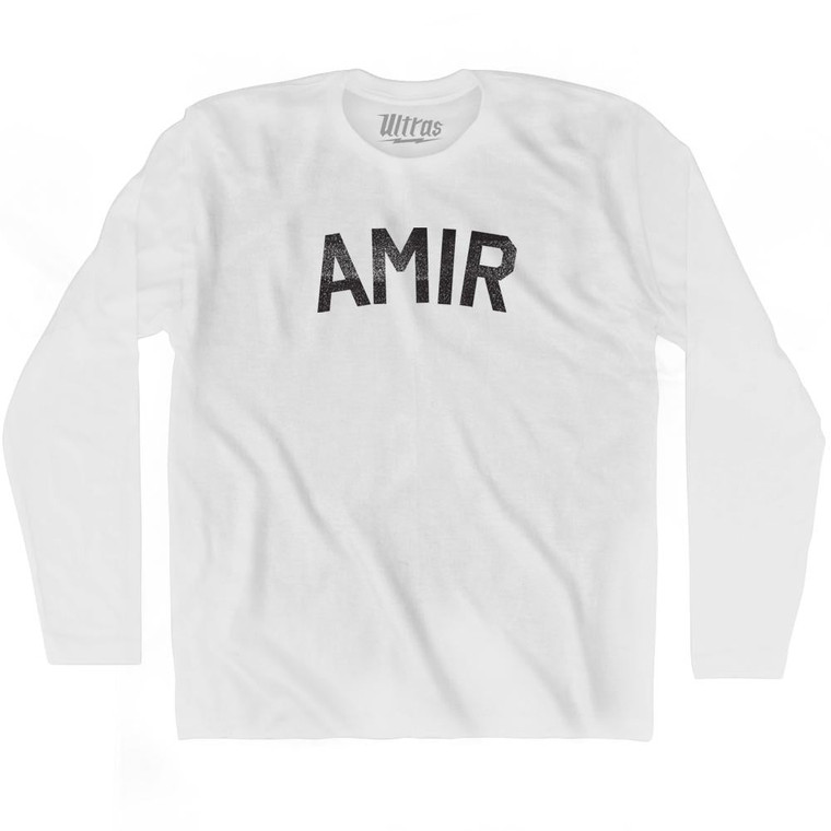 Amir Adult Cotton Long Sleeve T-shirt - White