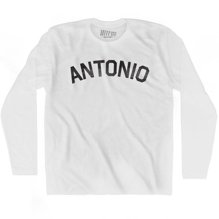 Antonio Adult Cotton Long Sleeve T-shirt - White