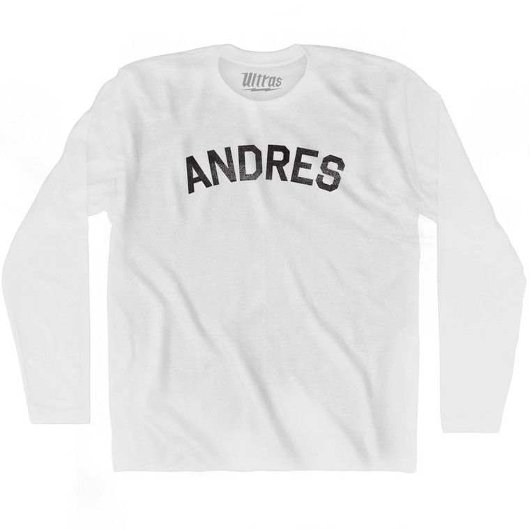 Andres Adult Cotton Long Sleeve T-shirt - White
