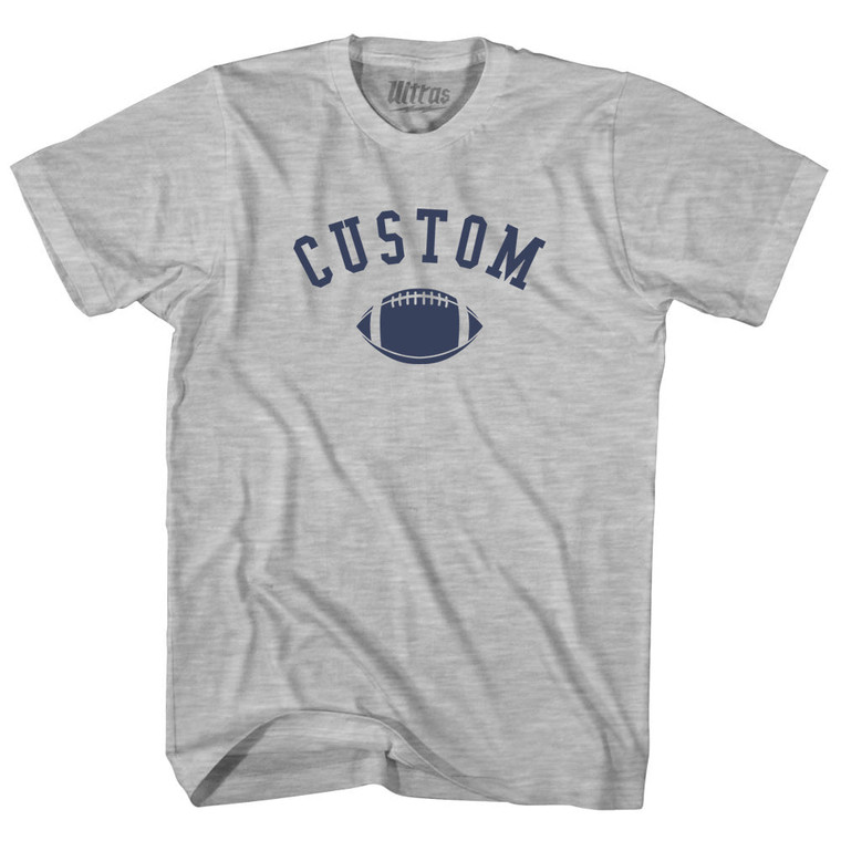 Custom Football Womens Cotton Junior Cut T-Shirt - Grey Heather