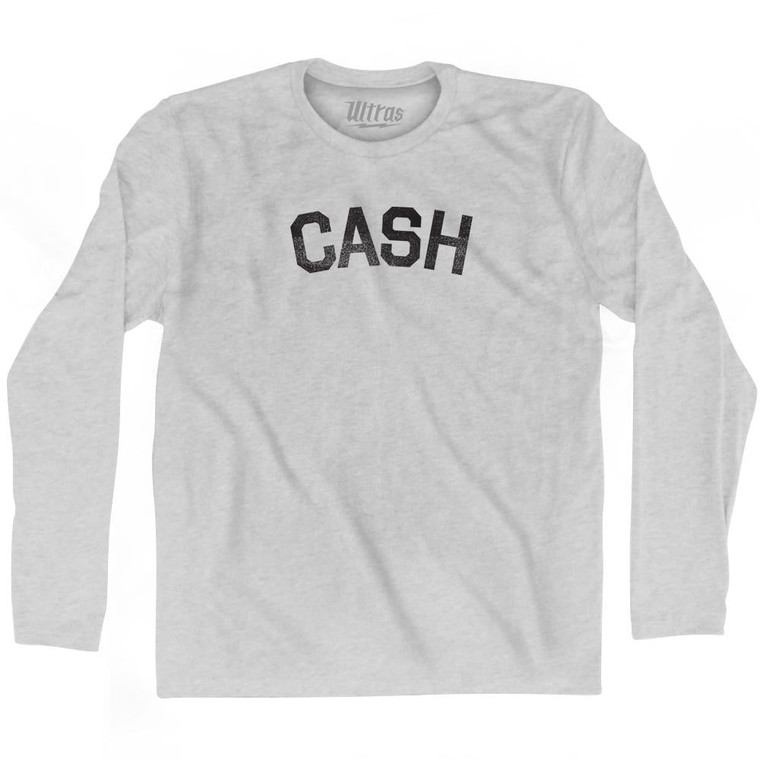 Cash Adult Cotton Long Sleeve T-Shirt - Grey Heather