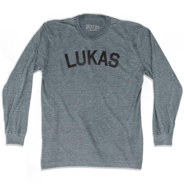Lukas Adult Tri-Blend Long Sleeve T-shirt - Athletic Grey