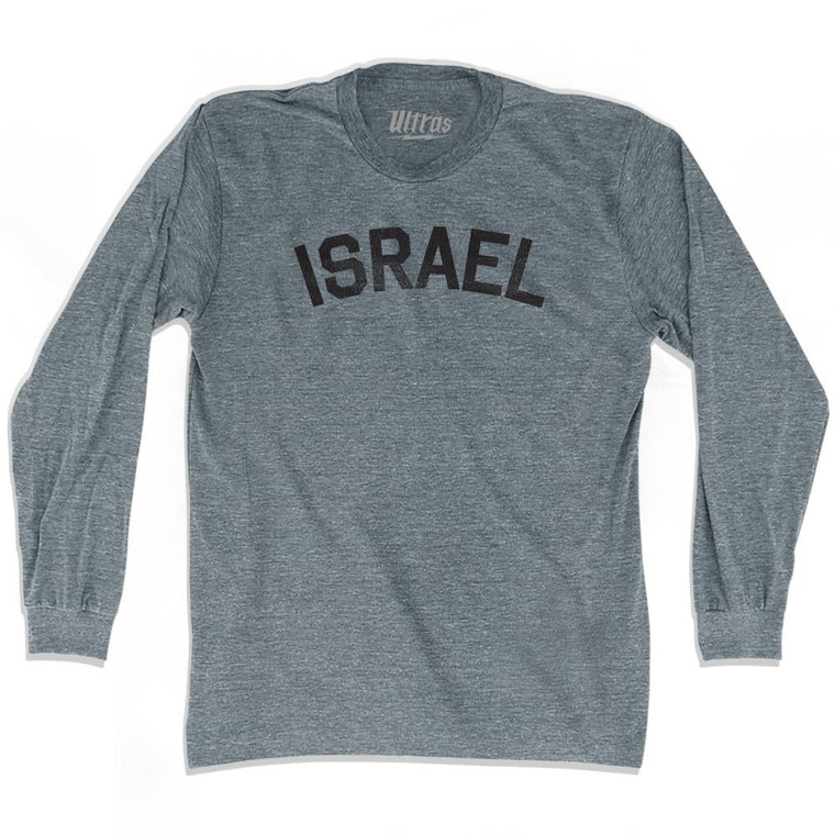 Israel Adult Tri-Blend Long Sleeve T-shirt - Athletic Grey