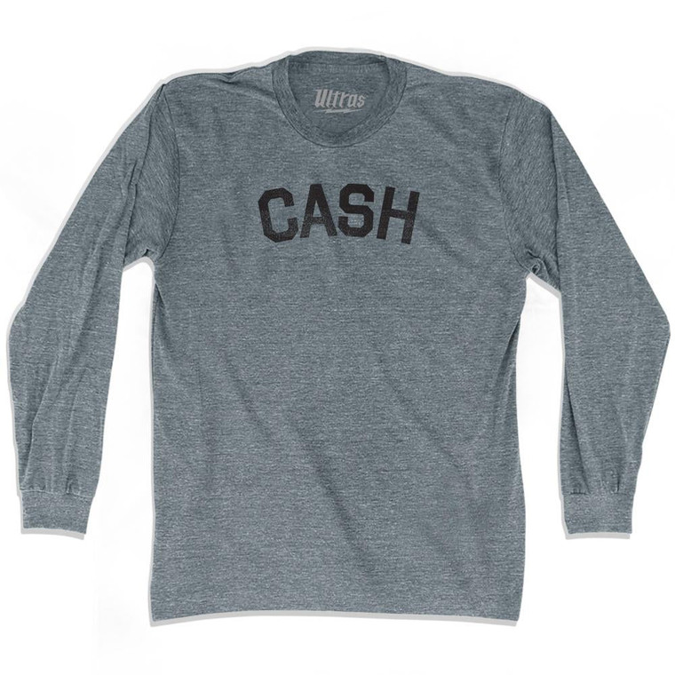 Cash Adult Tri-Blend Long Sleeve T-shirt - Athletic Grey