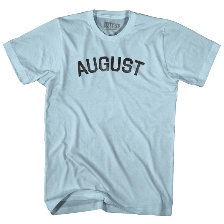 August Adult Cotton T-Shirt - Light Blue