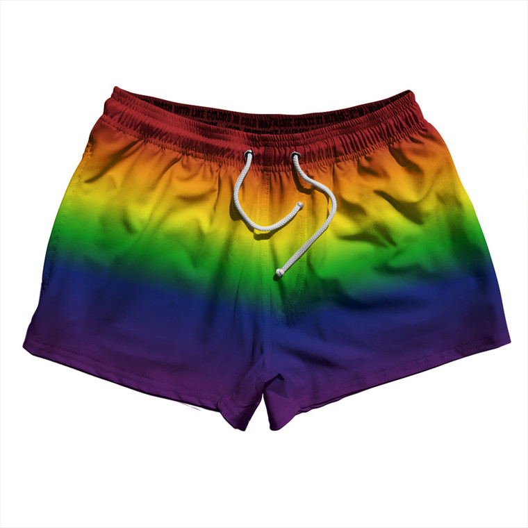Rainbow Ombre 2.5" Swim Shorts Made in USA - Rainbow