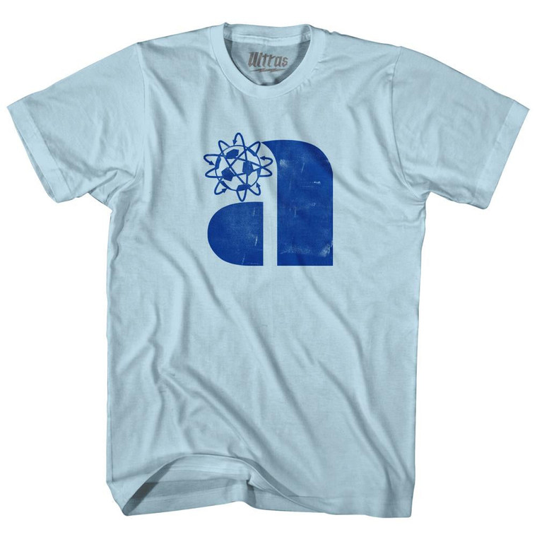 Atoms Blue Logo Adult Cotton T-Shirt - Light Blue