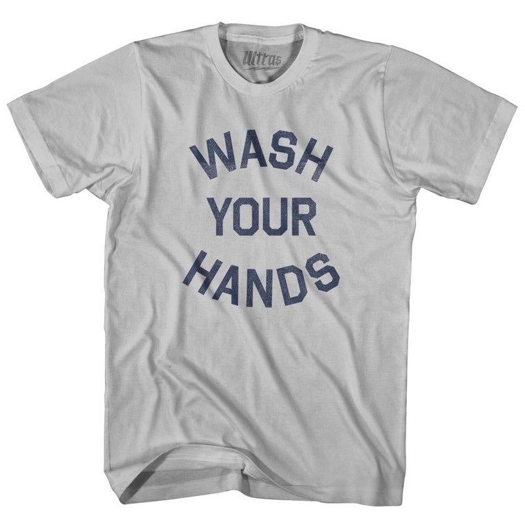 Wash Your Hands Adult Cotton T-Shirt - Cool Grey