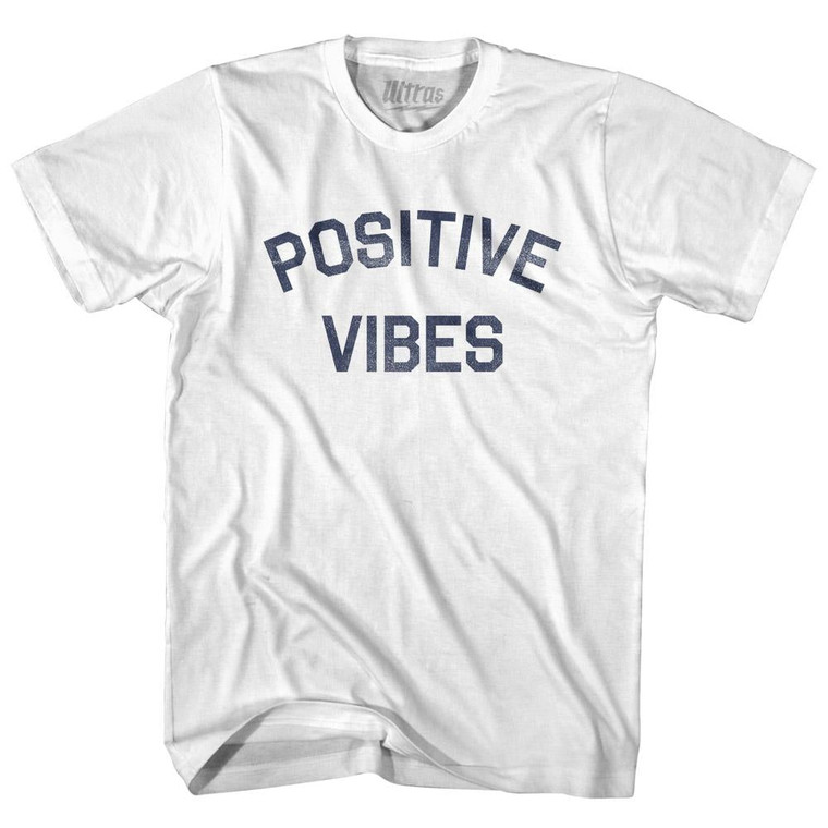 Positive Vibes Adult Cotton T-Shirt - White