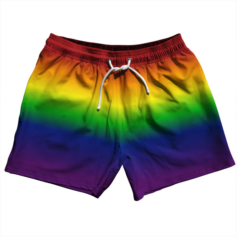 Rainbow Ombre 5" Swim Shorts Made in USA - Rainbow