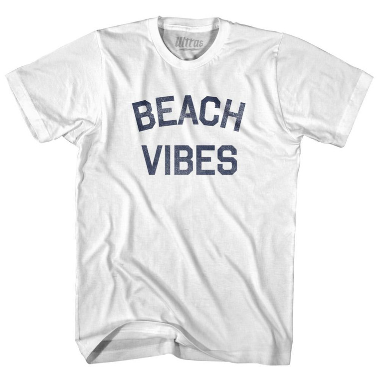 Beach Vibes Adult Cotton T-Shirt - White