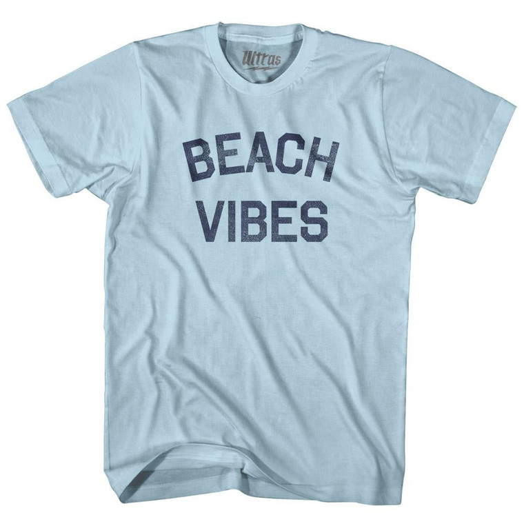 Beach Vibes Adult Cotton T-Shirt - Light Blue