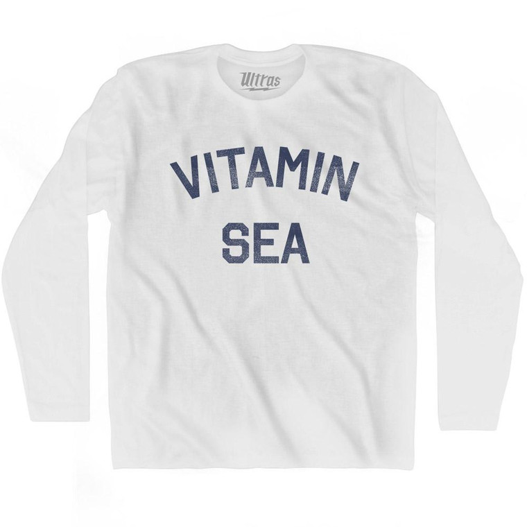 Vitamin Sea Adult Cotton Long Sleeve T-Shirt - White