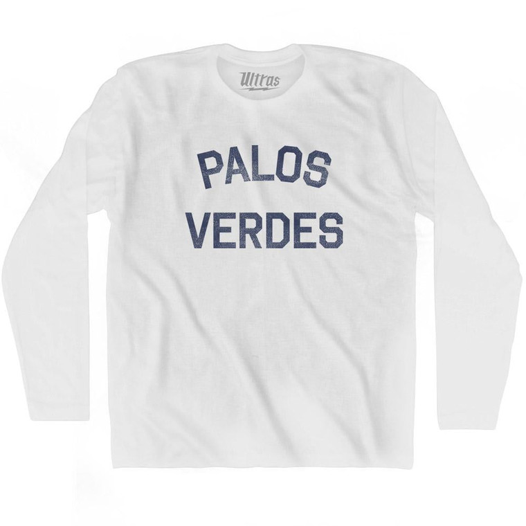 Palos Verdes Adult Cotton Long Sleeve T-Shirt - White