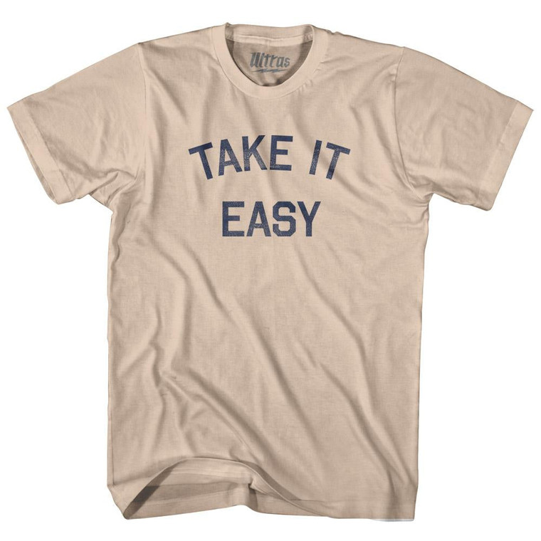 Take It Easy Adult Cotton T-Shirt - Creme