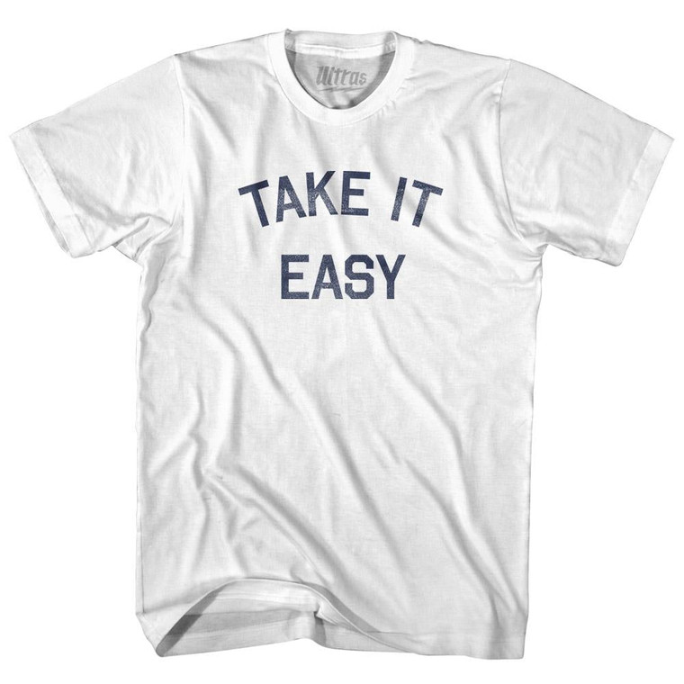 Take It Easy Womens Cotton Junior Cut T-Shirt - White