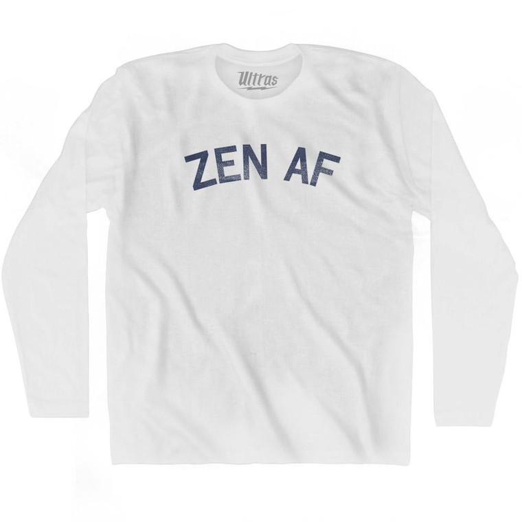 Zen Af Adult Cotton Long Sleeve T-Shirt - White