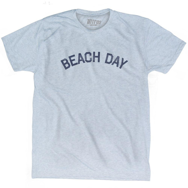 Beach Day Adult Tri-Blend T-Shirt - Athletic White