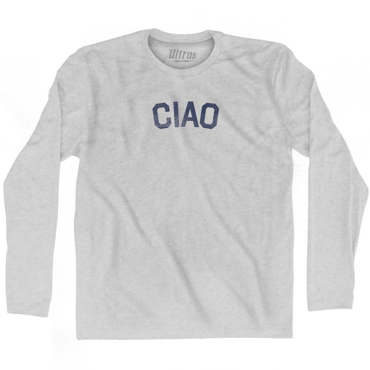 Ciao Adult Cotton Long Sleeve T-Shirt - Grey Heather
