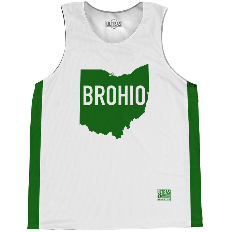 Brohio Basketball Singlets - Kelly Green And White