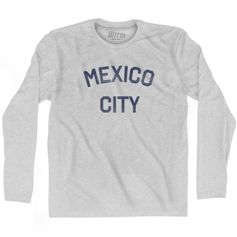 Mexico Adult Cotton Long Sleeve T-Shirt - Grey Heather
