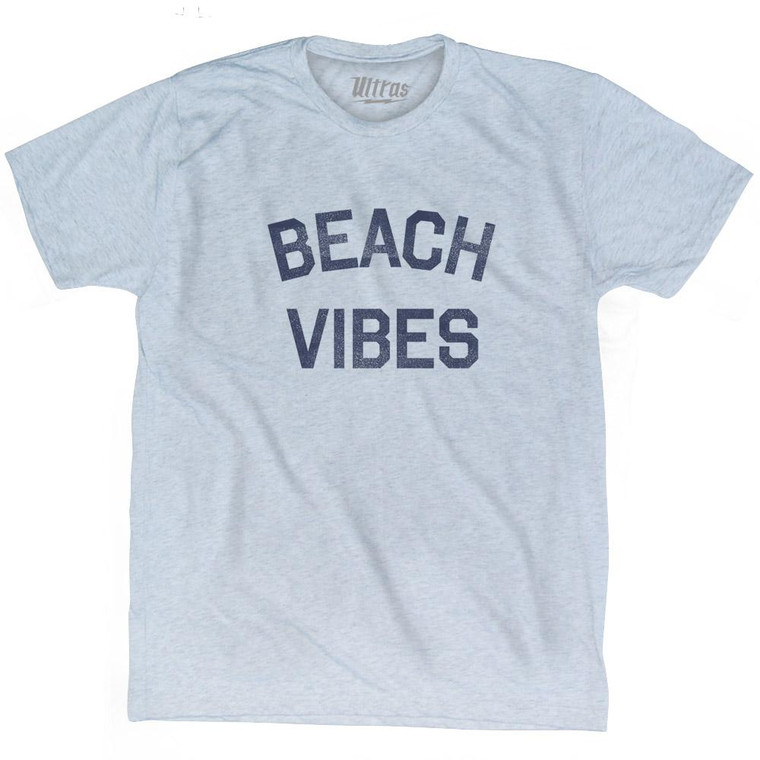 Beach Vibes Adult Tri-Blend T-Shirt - Athletic White