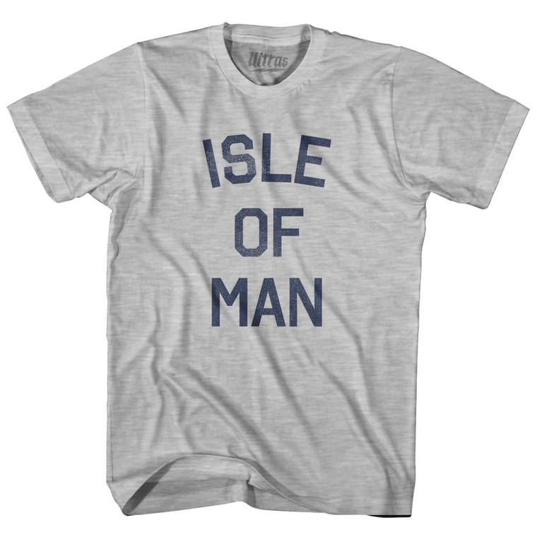Isle Of Man Adult Cotton T-Shirt - Grey Heather