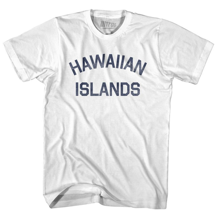 Hawaiian Islands Adult Cotton T-shirt - White