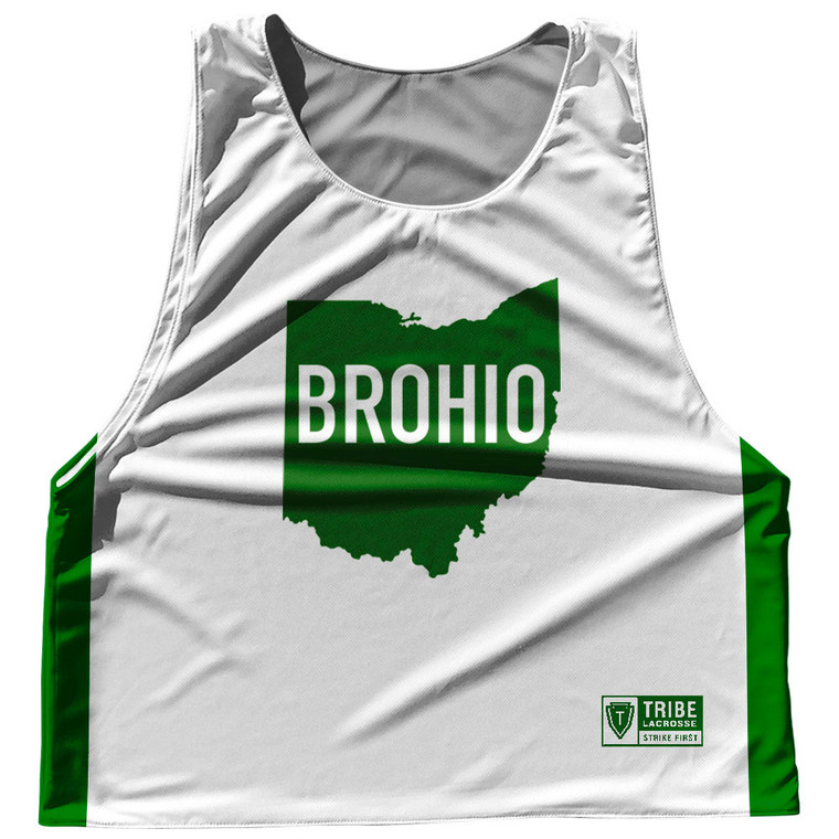 Brohio Reversible Lacrosse Pinnie Made In USA - Kelly Green And White