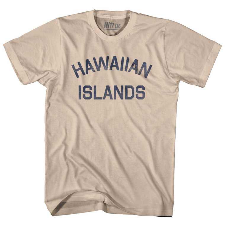 Hawaiian Islands Adult Cotton T-Shirt - Creme