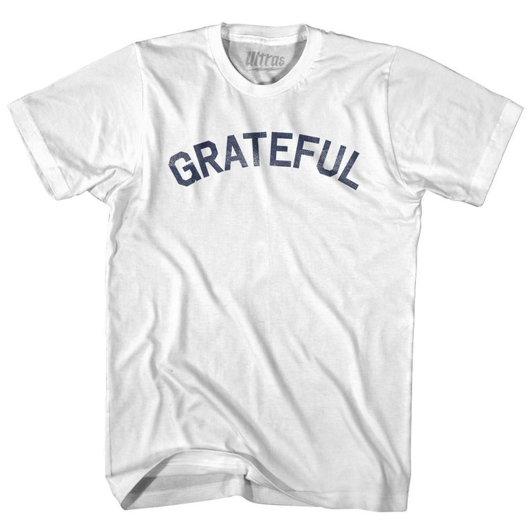 Grateful Womens Cotton Junior Cut T-shirt - White