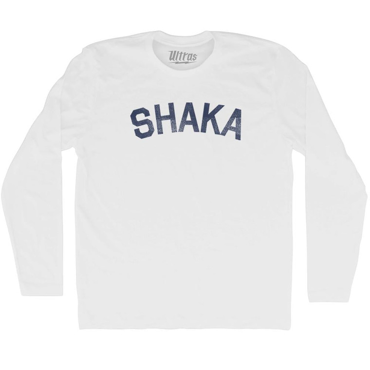 Shaka Hawaii Adult Cotton Long Sleeve T-shirt - White