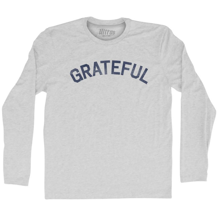 Grateful Adult Cotton Long Sleeve T-Shirt - Grey Heather