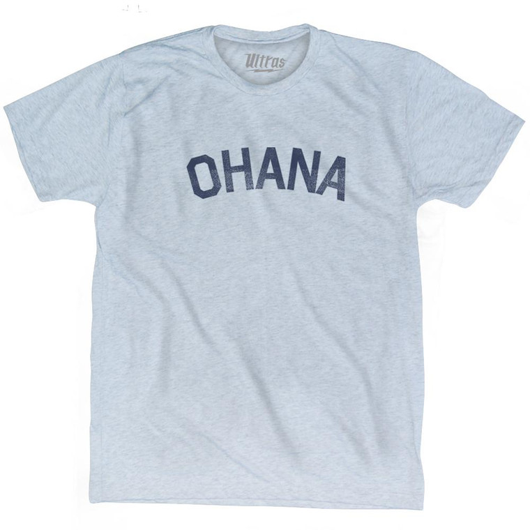 Ohana Hawaiian Family Hawaii Adult Tri-Blend T-Shirt - Athletic White