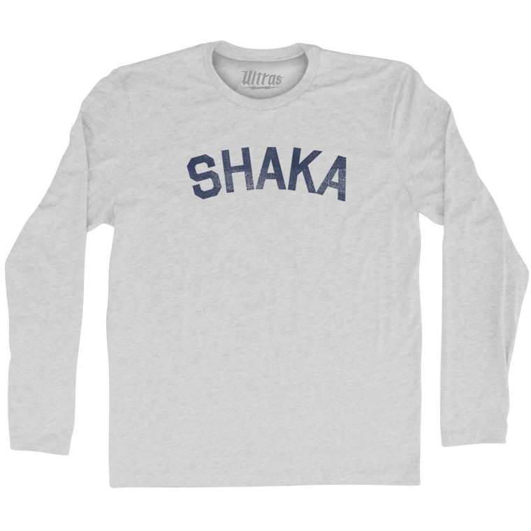 Shaka Hawaii Adult Cotton Long Sleeve T-Shirt - Grey Heather