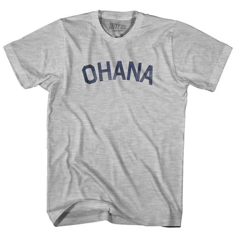 Ohana Hawaiian Family Hawaii Adult Cotton T-Shirt - Grey Heather