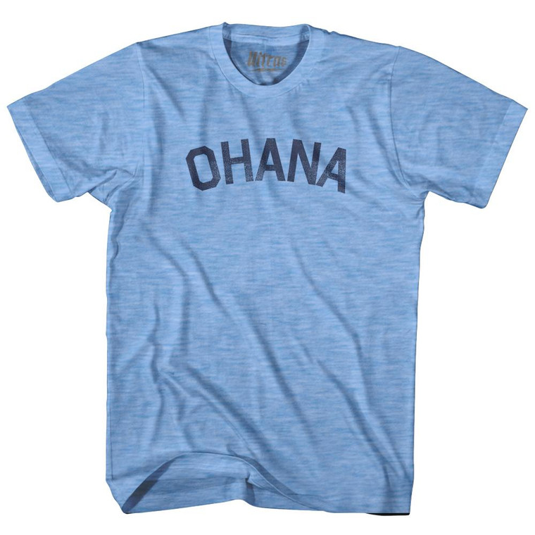 Ohana Hawaiian Family Hawaii Adult Tri-Blend T-Shirt - Athletic Blue