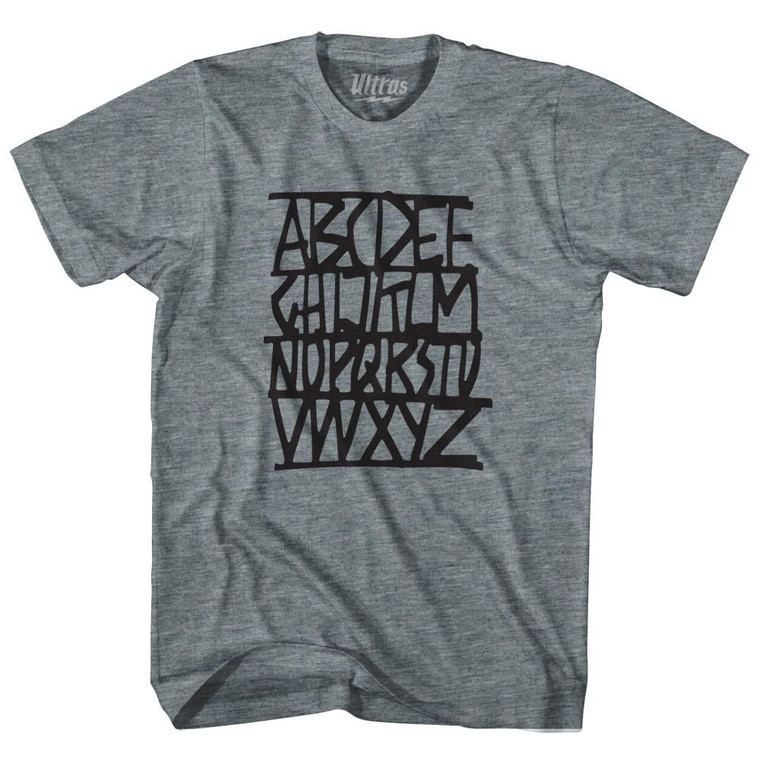Alphabet Womens Tri-Blend Junior Cut T-shirt - Athletic Grey