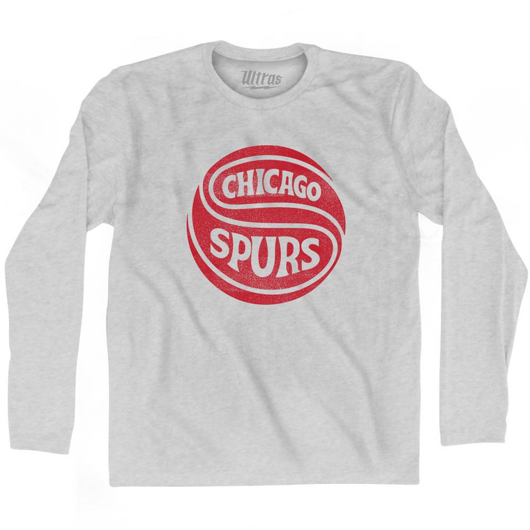 Chicago Spurs Adult Cotton Long Sleeve City T-Shirt - Grey Heather