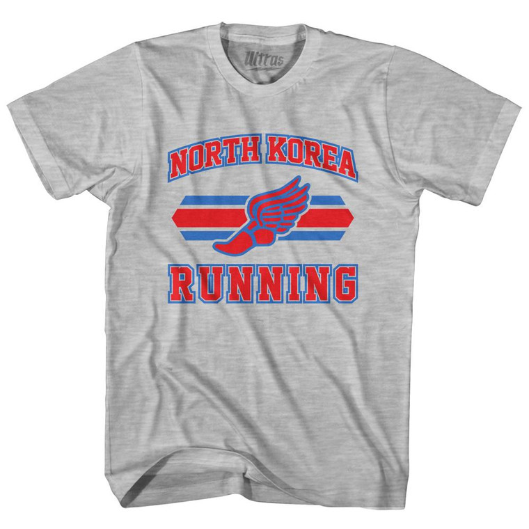 North Korea 90's Running Team Cotton Youth T-Shirt - Grey Heather