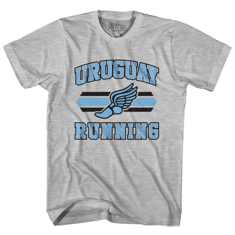 Uruguay 90's Running Team Cotton Adult T-Shirt - Grey Heather