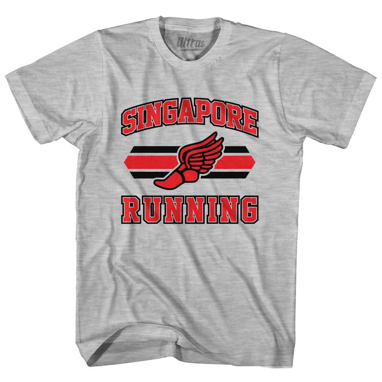 Singapore 90's Running Team Cotton Adult T-Shirt - Grey Heather