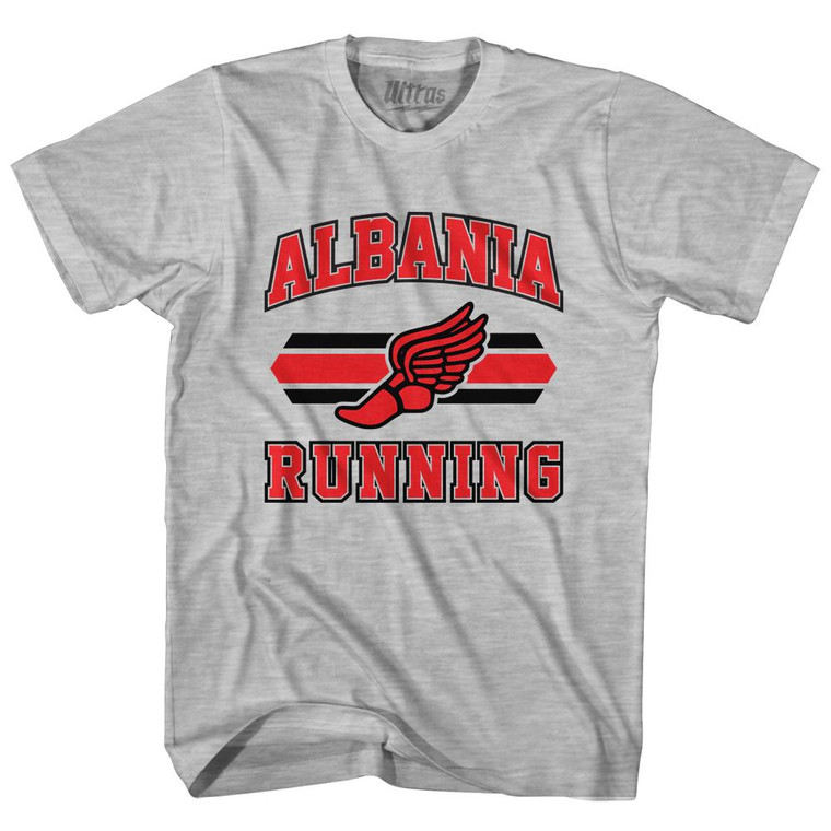 Albania 90's Running Team Cotton Adult T-Shirt - Grey Heather