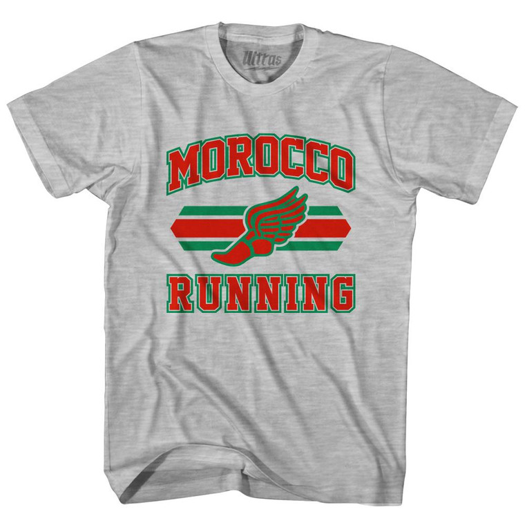 Morocco 90's Running Team Cotton Adult T-Shirt - Grey Heather