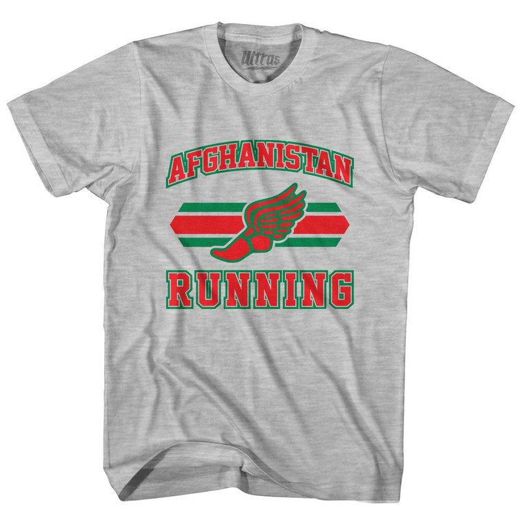 Afghanistan 90's Running Team Cotton Adult T-Shirt - Grey Heather