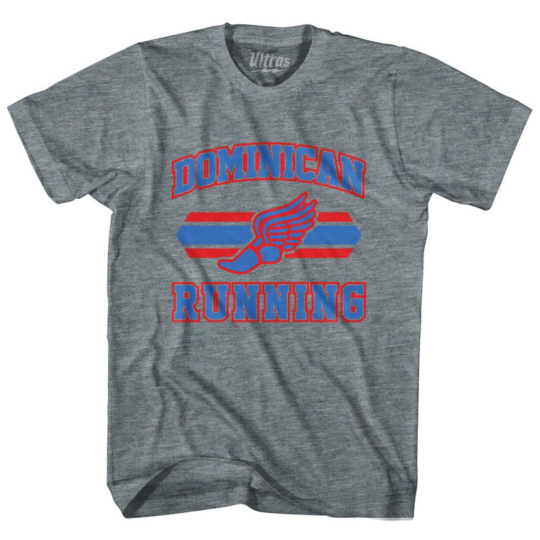 Dominican Republic 90's Running Team Cotton Youth T-shirt - Athletic Grey