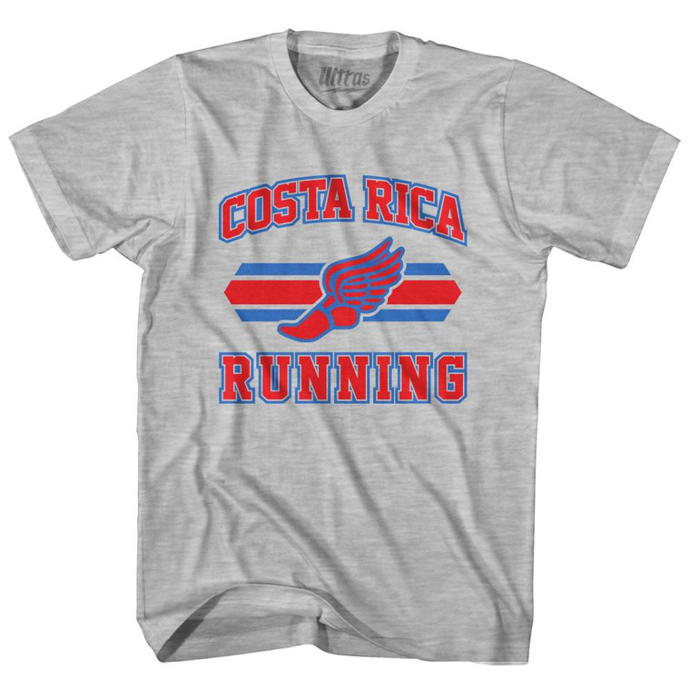 Costa Rica 90's Running Team Cotton Adult T-Shirt - Grey Heather