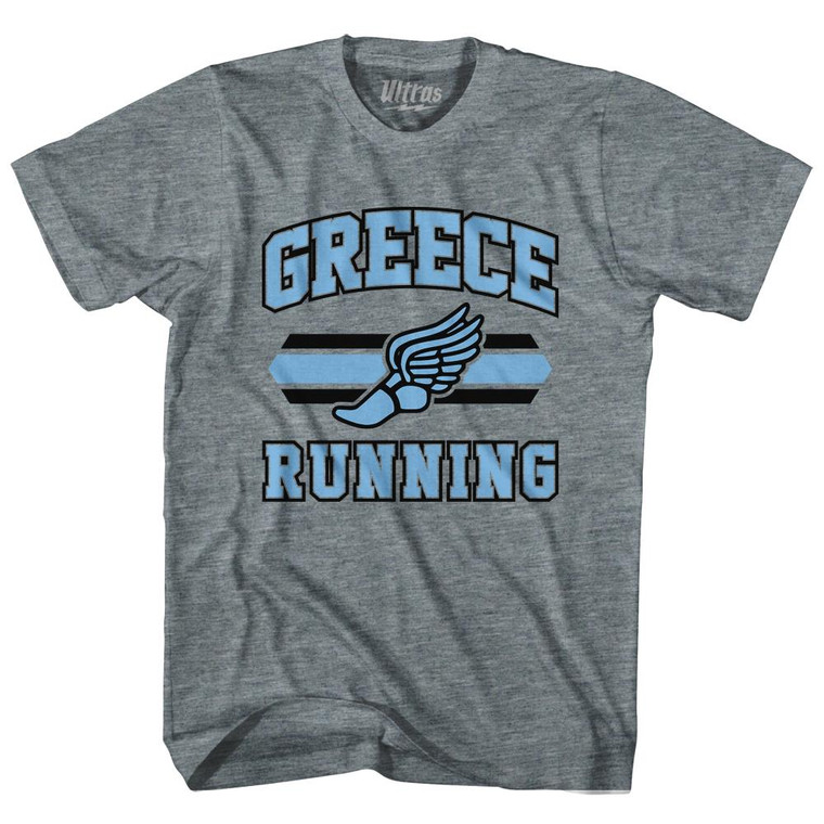 Greece 90's Running Team Cotton Youth T-shirt - Athletic Grey