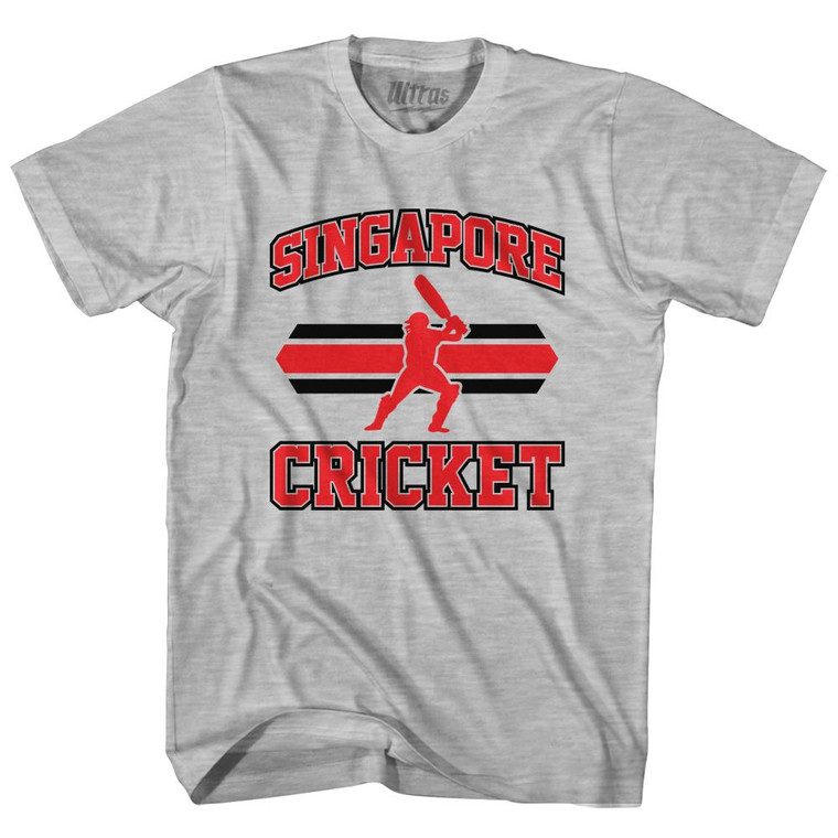 Singapore 90's Cricket Team Cotton Youth T-Shirt - Grey Heather