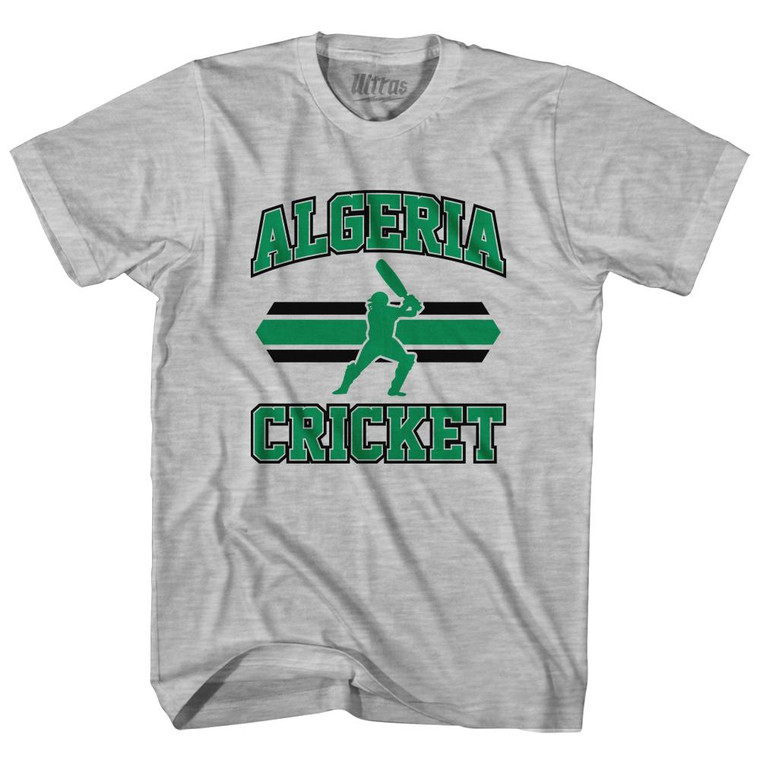Algeria 90's Cricket Team Cotton Youth T-Shirt - Grey Heather